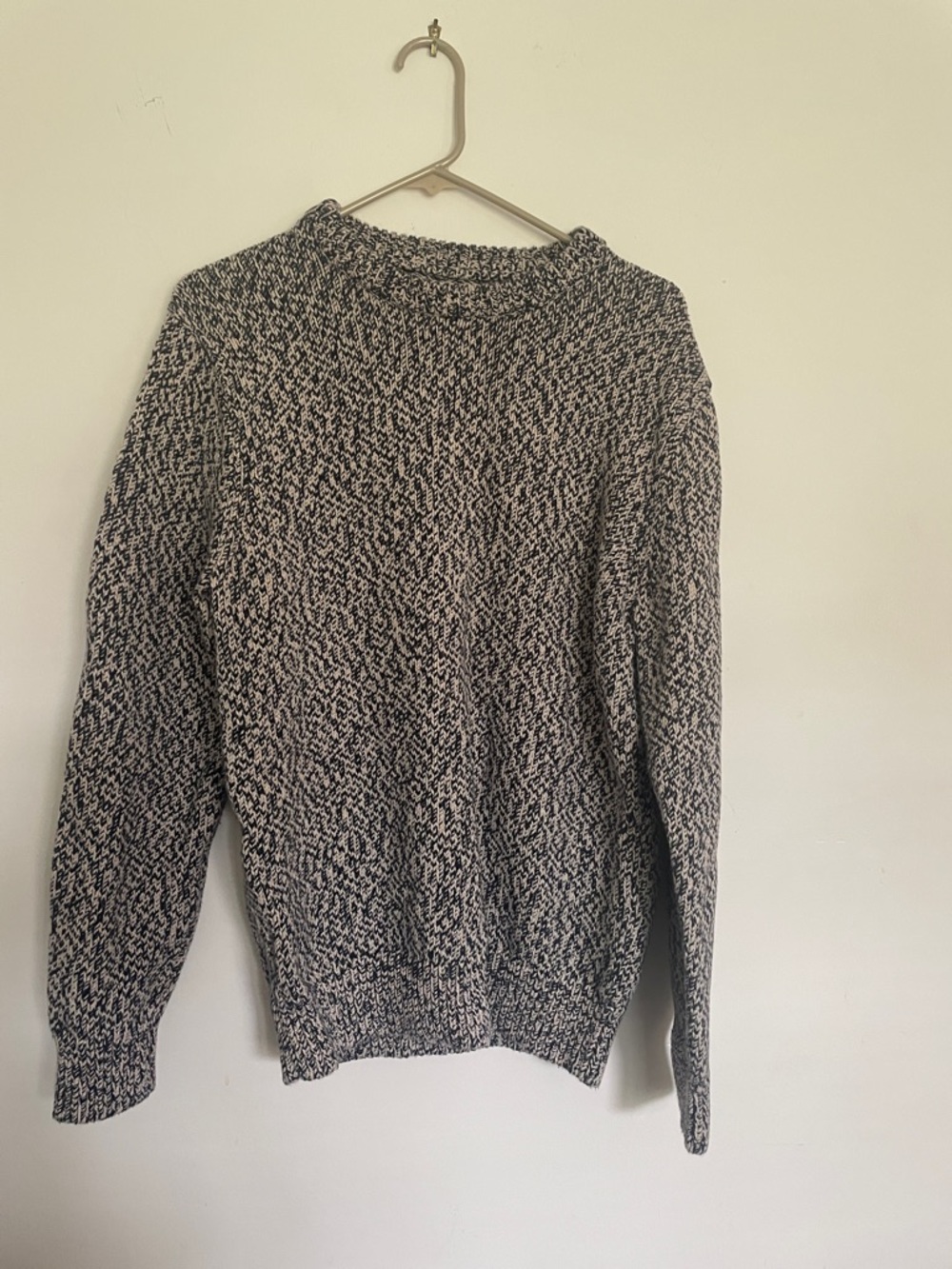 J. Crew Navy and cream Marled Crewneck Sweater
